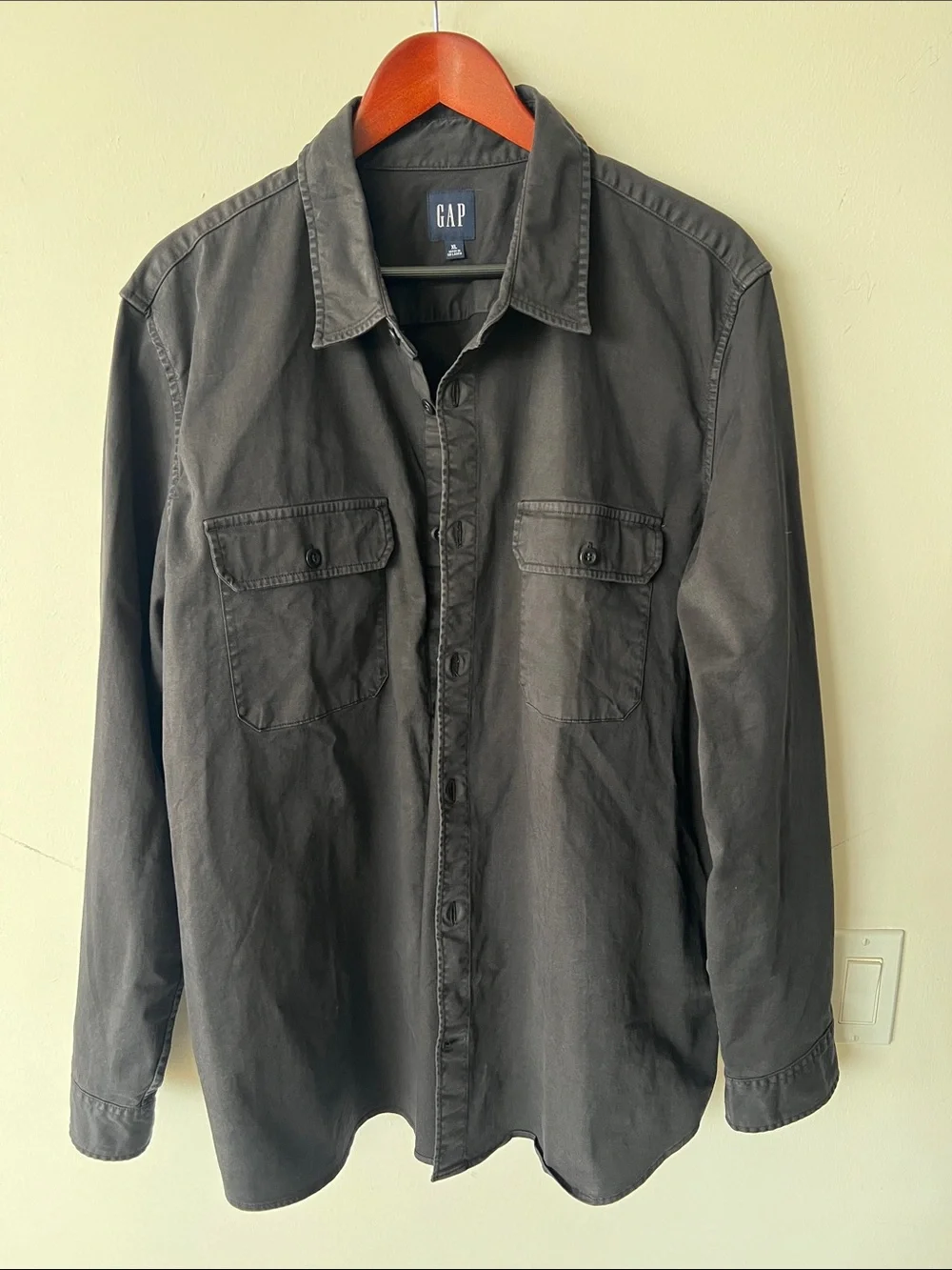 GAP Men's Dark Gray Button-Up Utility Shirt Jacket size XL